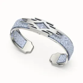 Ikat Silk Cuff - Pewter Grey