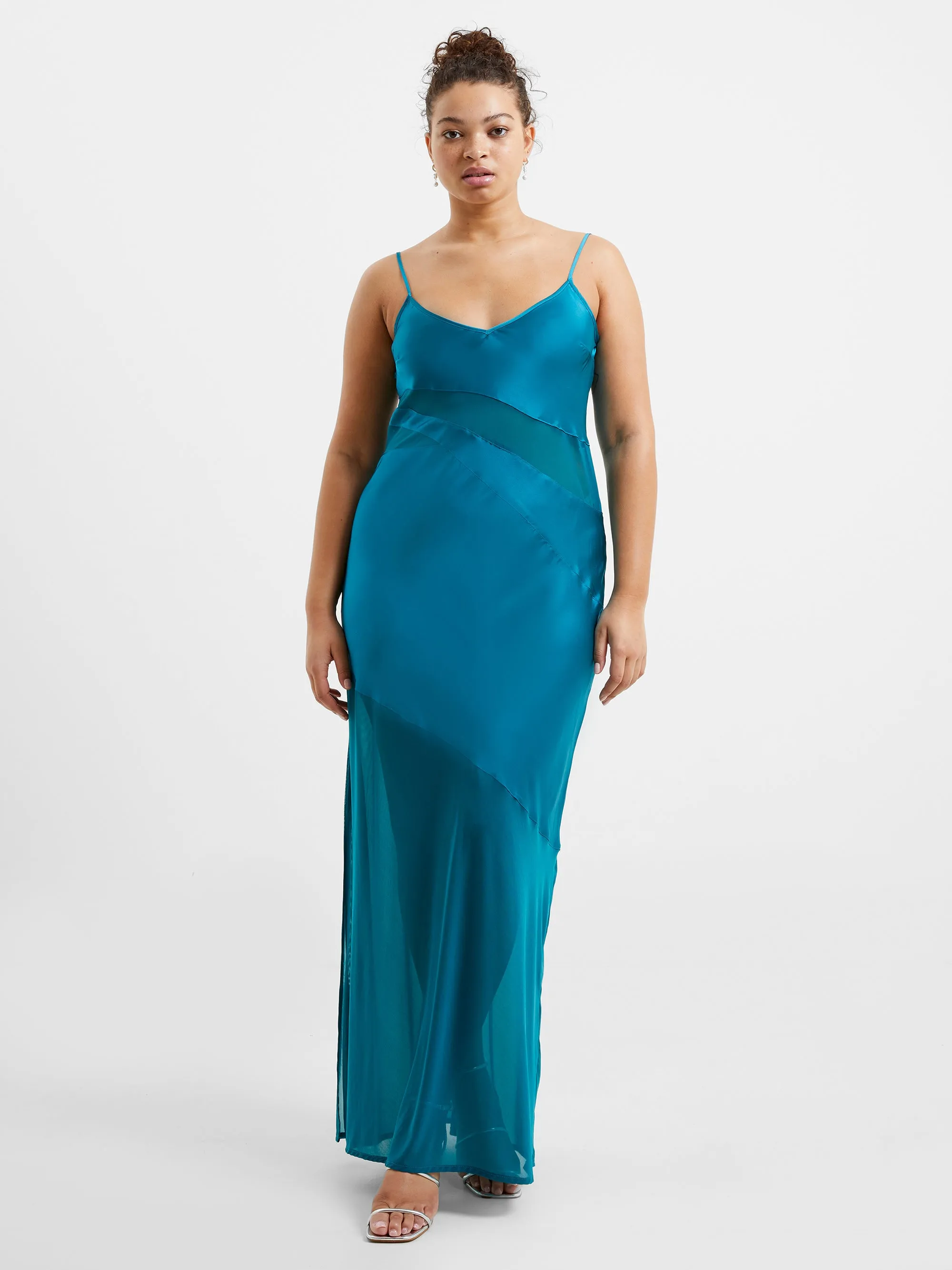 Inu Satin Strappy Maxi Dress