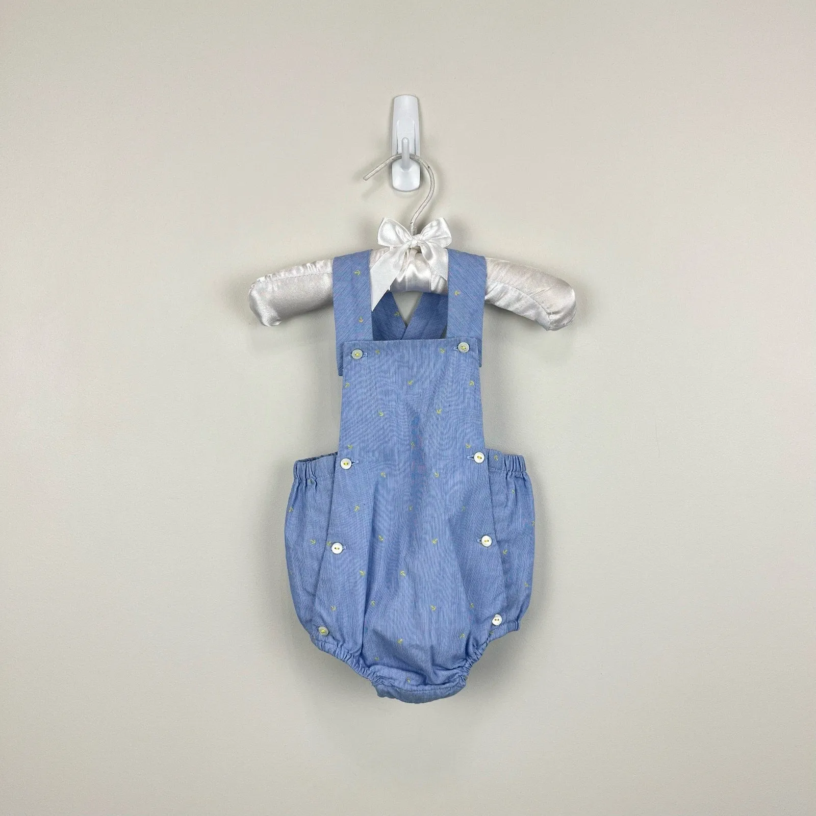 Jacadi Paris Blue Anchor Shortall Romper 3 Months