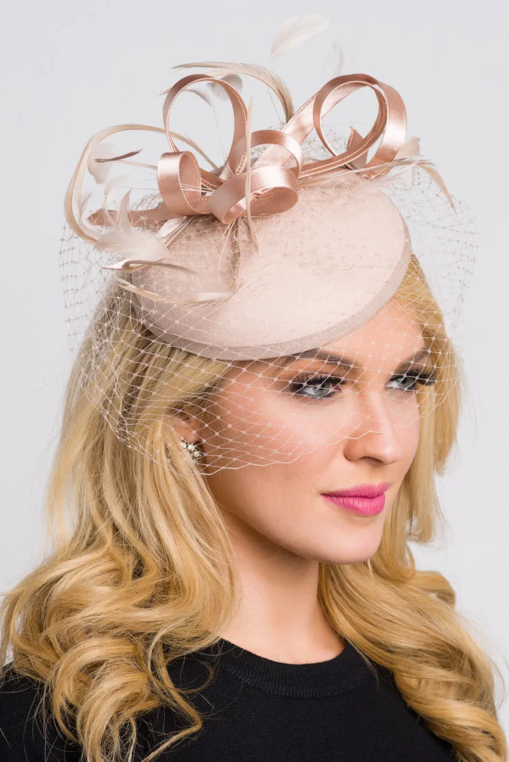 Juliet Felt Fascinator - Nude