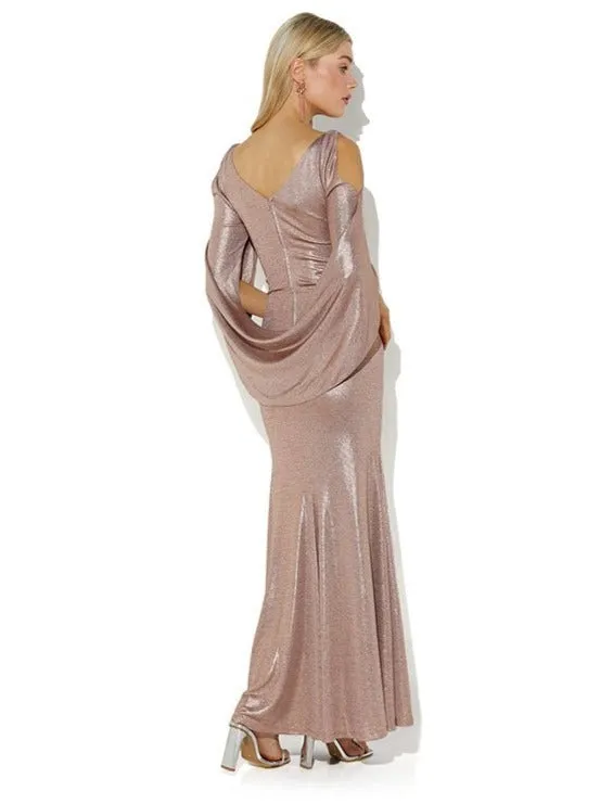 Lana Rose Gold Metallic Gown