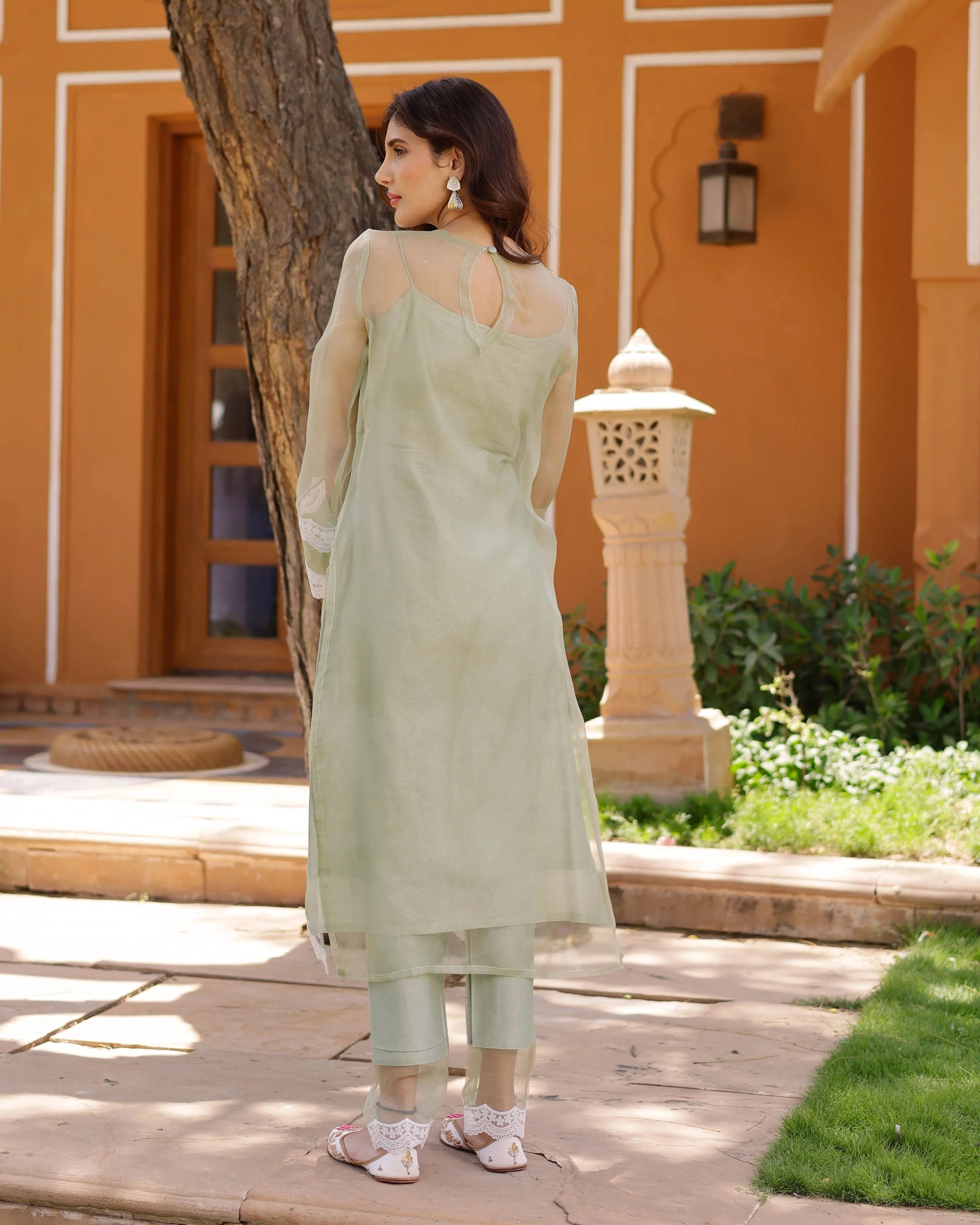 Lucy Organza Straight Kurta Set