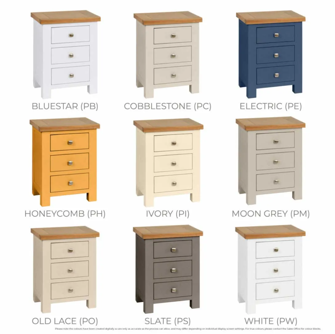 Manor Collection Dorset Painted 3 Drawer Bedside