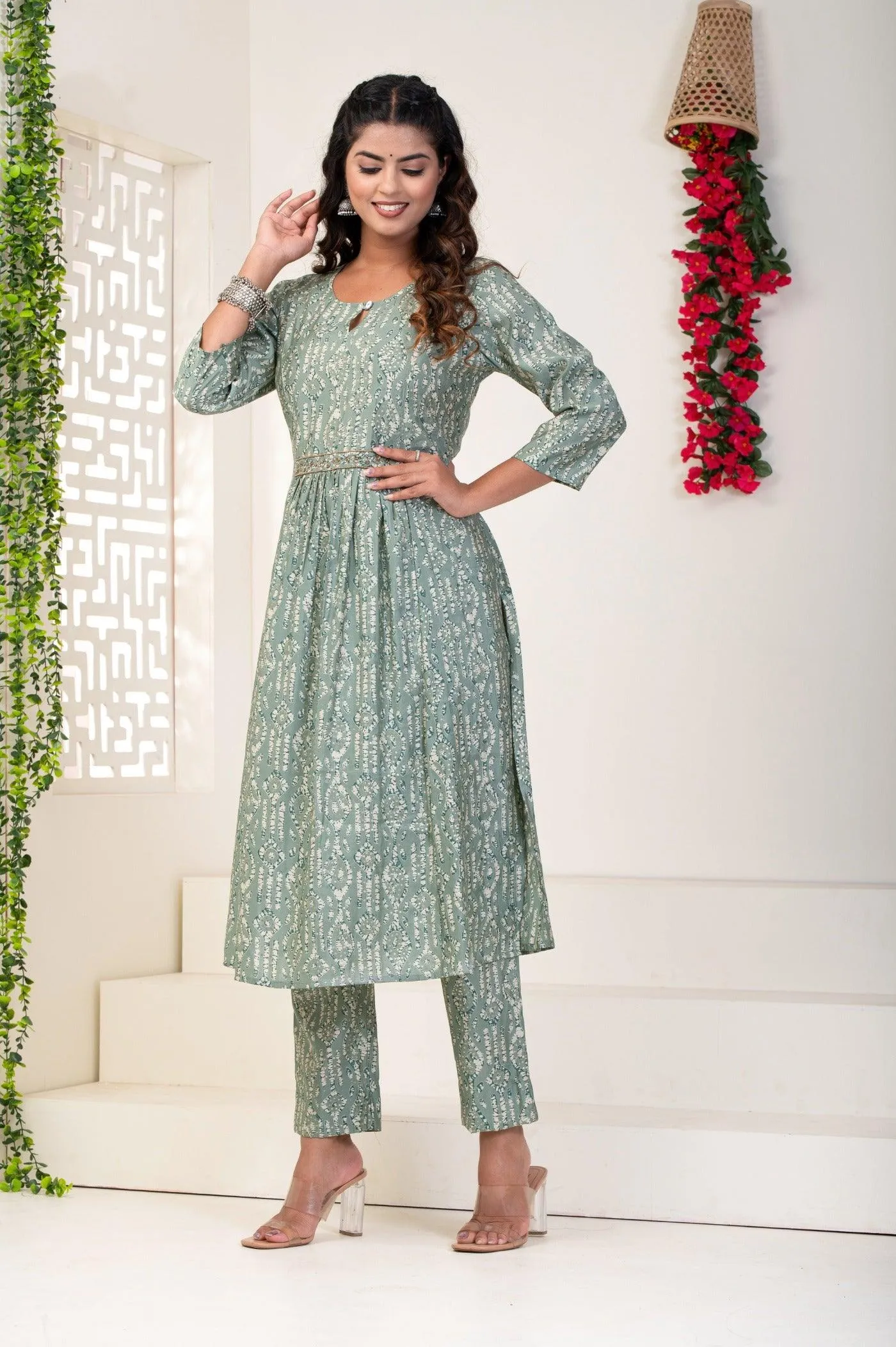 Modal Chanderi Fine Fabric in a Mesmerizing Blue Kurti Set