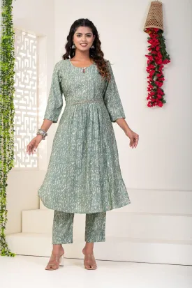 Modal Chanderi Fine Fabric in a Mesmerizing Blue Kurti Set