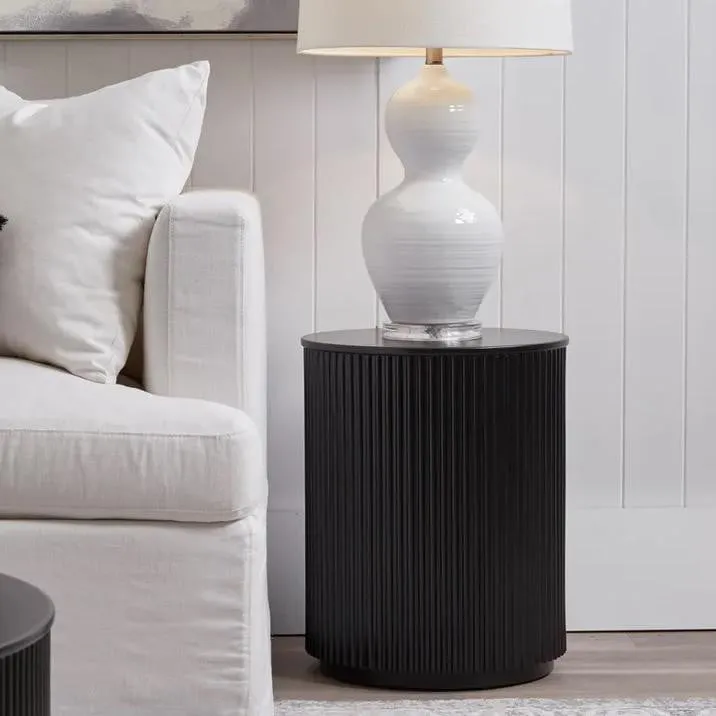 Monaco Black Round Side Table