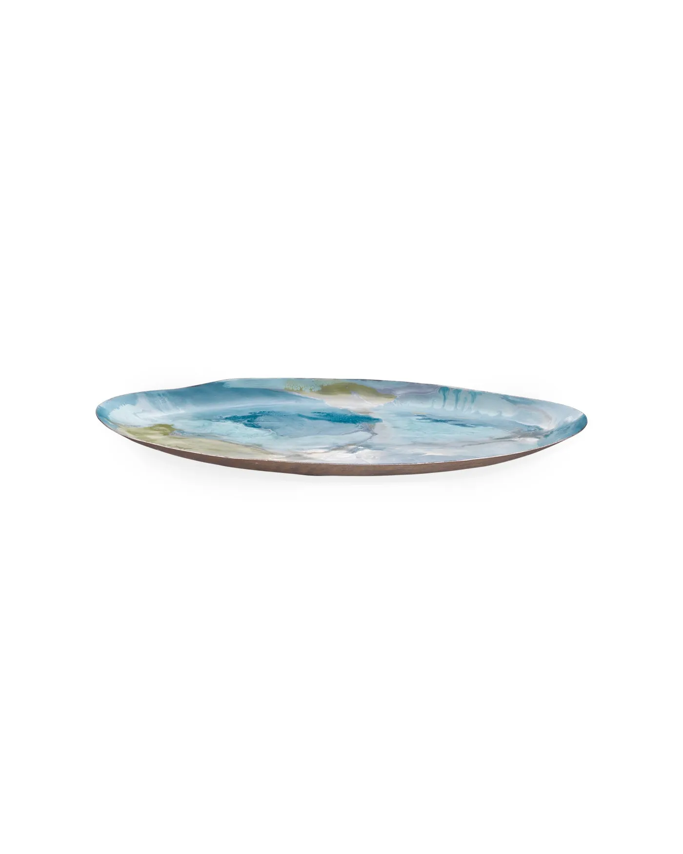 Palette Oval Enameled Tray Blue