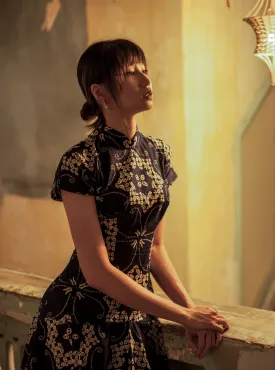 PERANAKAN TILES DROP WAIST CHEONGSAM DRESS