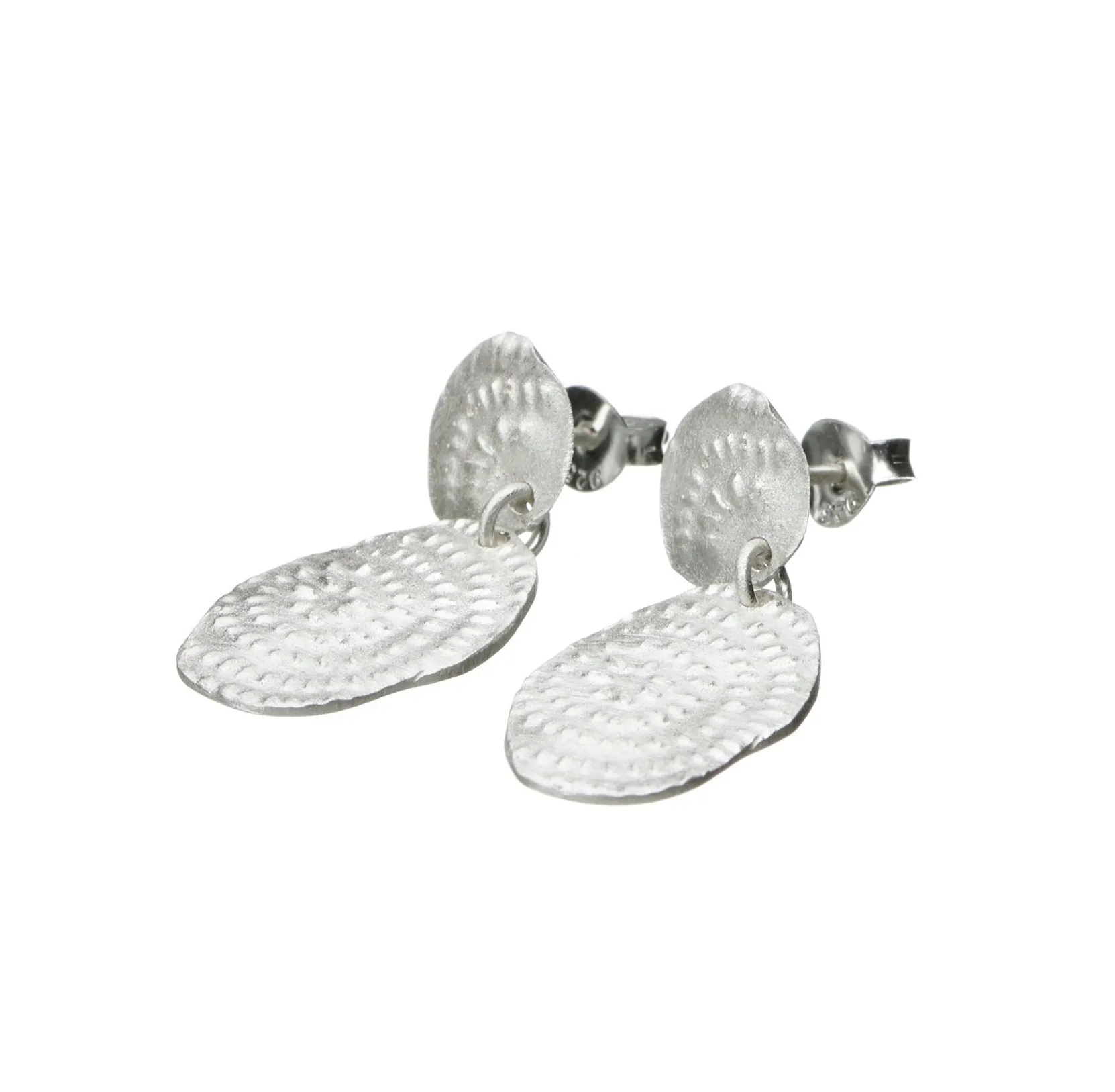 Pharaohs Stud Drop Earrings Silver - Shabana Jacobson