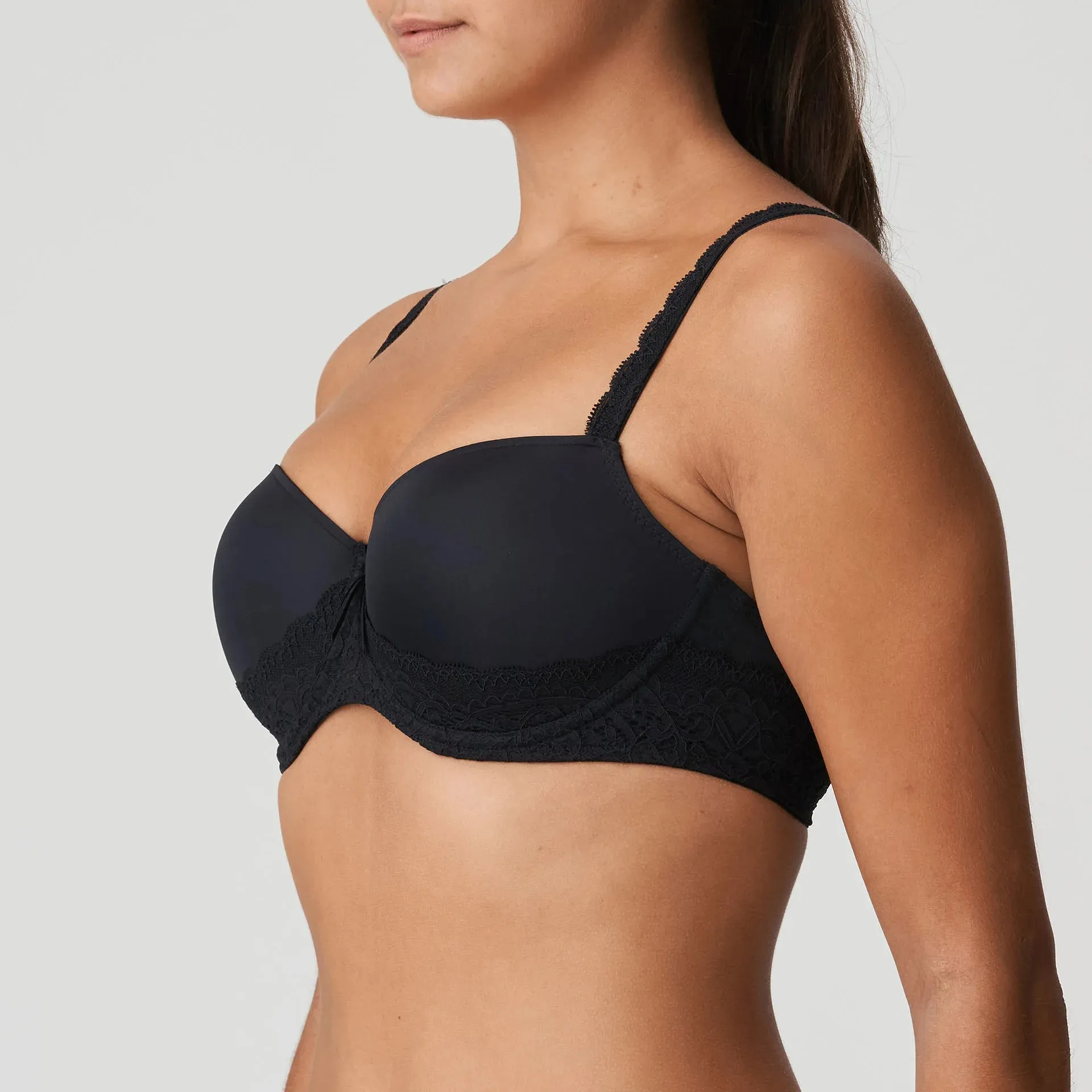 Prima Donna Twist-Padded Balcony Bra-I Do-Black, Silky Tan