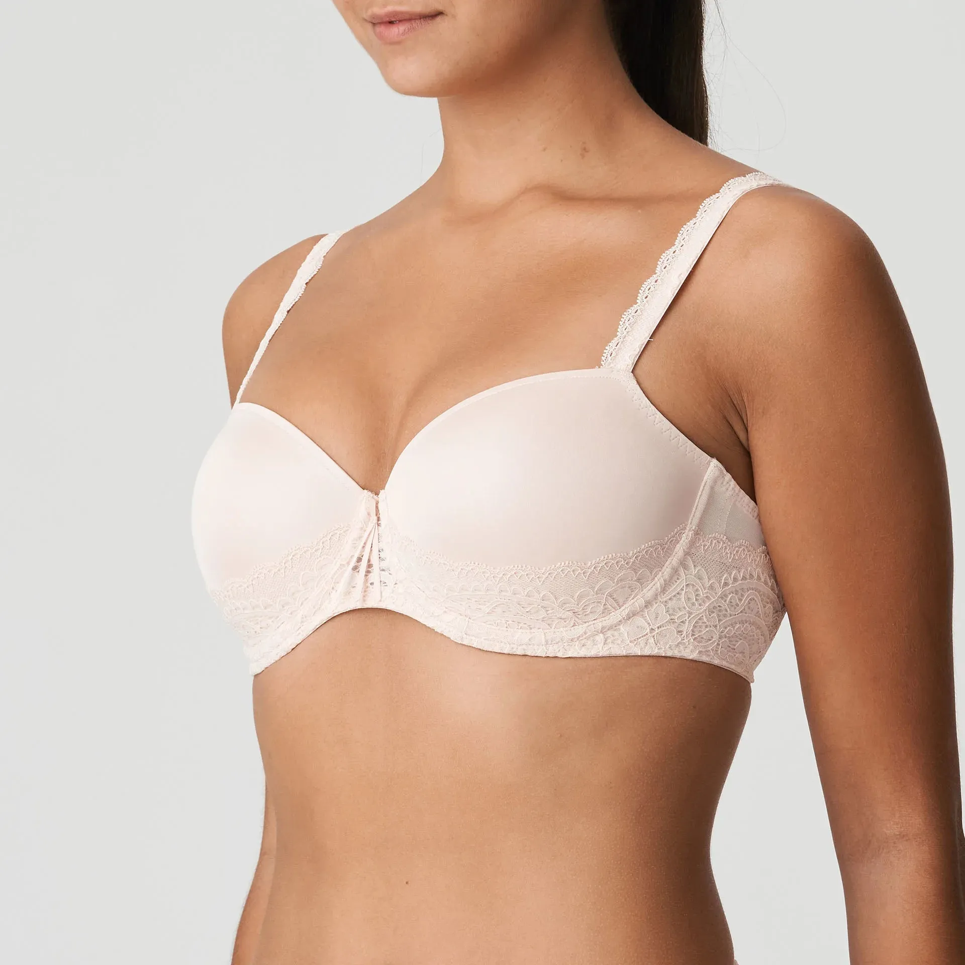 Prima Donna Twist-Padded Balcony Bra-I Do-Black, Silky Tan