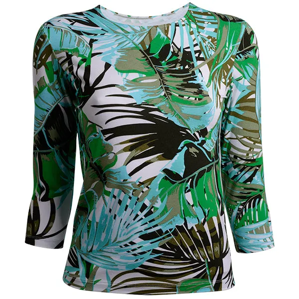 Printed Tee in Jungle Leaves