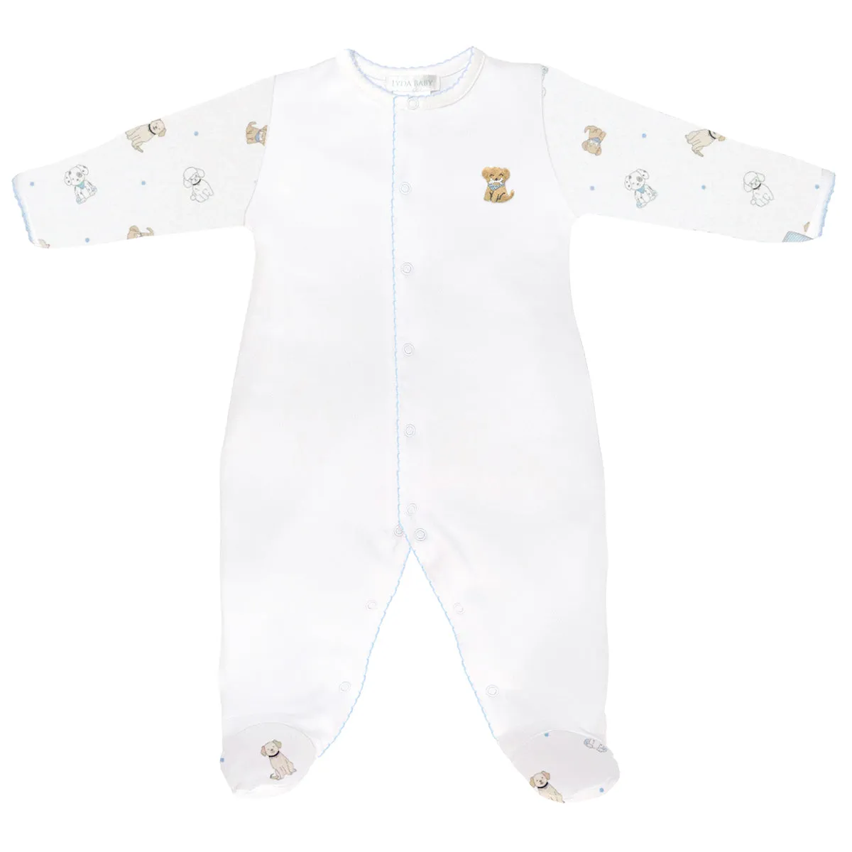 Puppy Love Embroidery and Printed Footie | Baby Boy