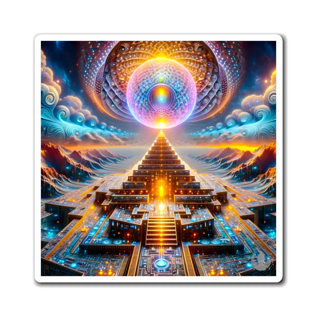 Recursive Technology by Meta Zen - Friend Art Gift Symbol Pyramid Visionary Psychedelic Beautiful