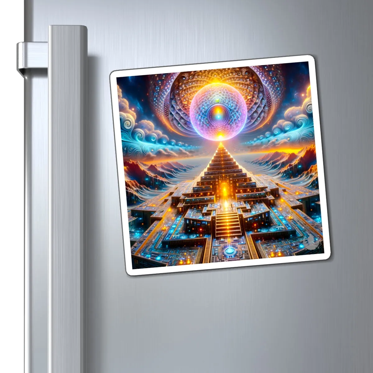 Recursive Technology by Meta Zen - Friend Art Gift Symbol Pyramid Visionary Psychedelic Beautiful