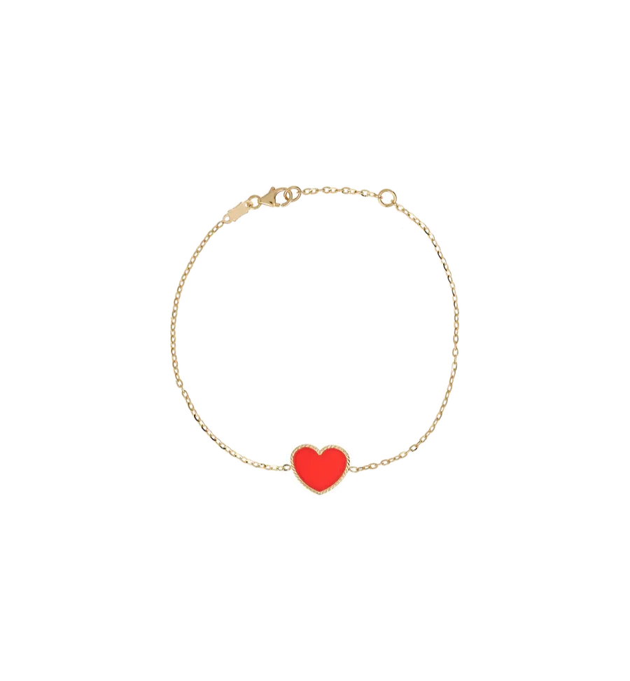 Red Heart Bracelet 14K