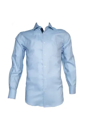 Rossini Light Blue Fine Check  LS Shirt