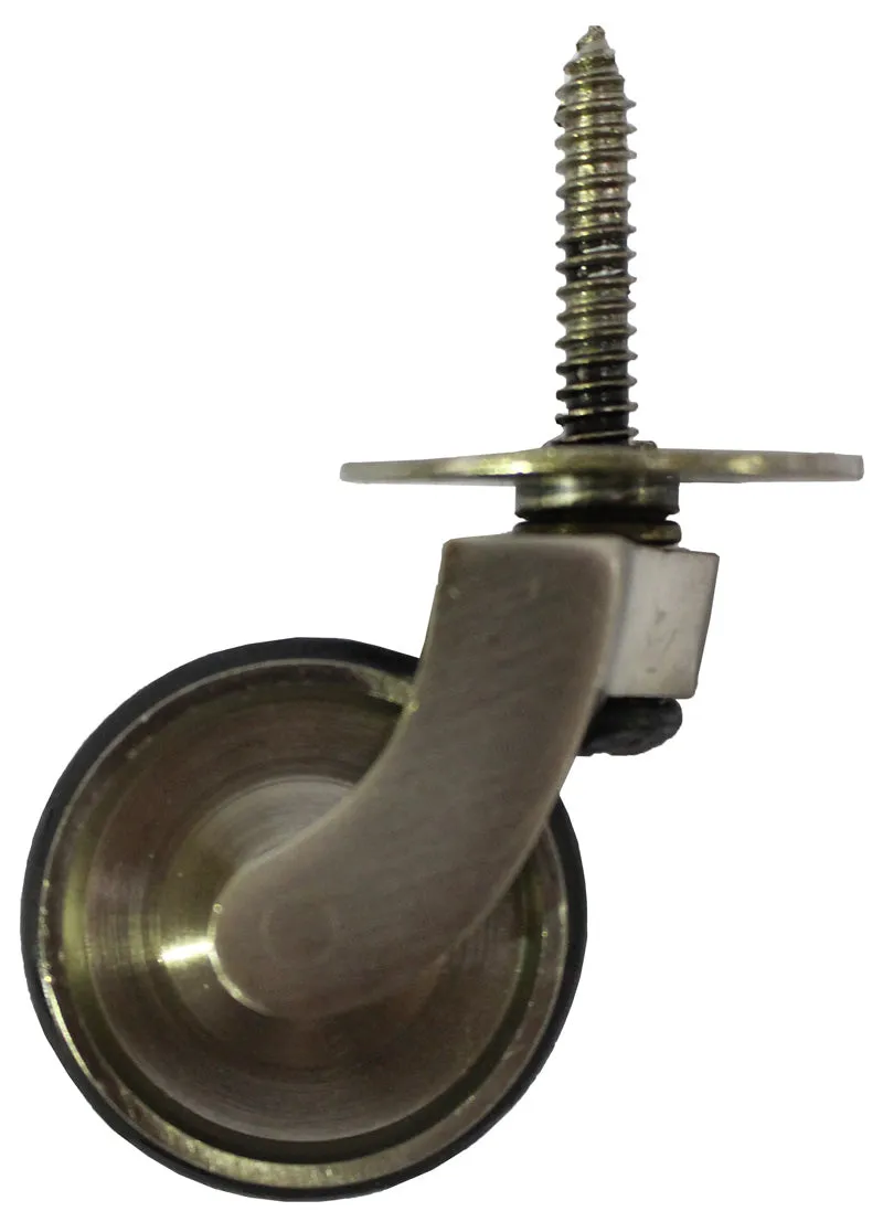 Satin Screw Castor with Rubber Tyre