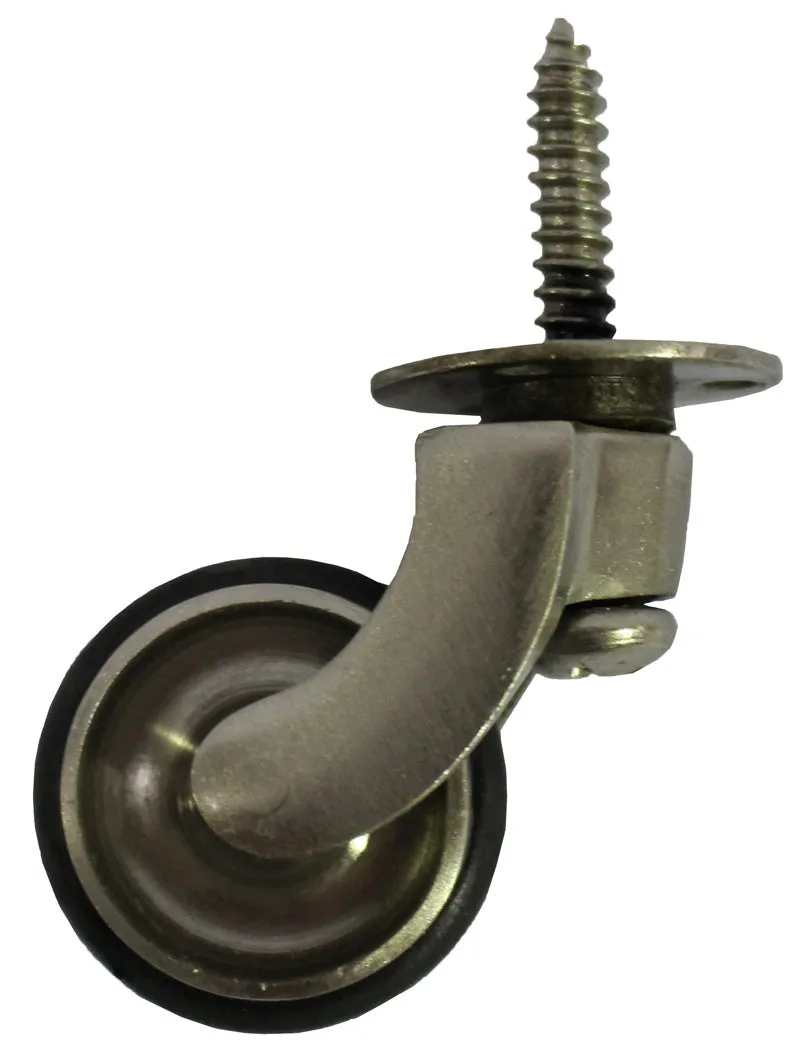 Satin Screw Castor with Rubber Tyre