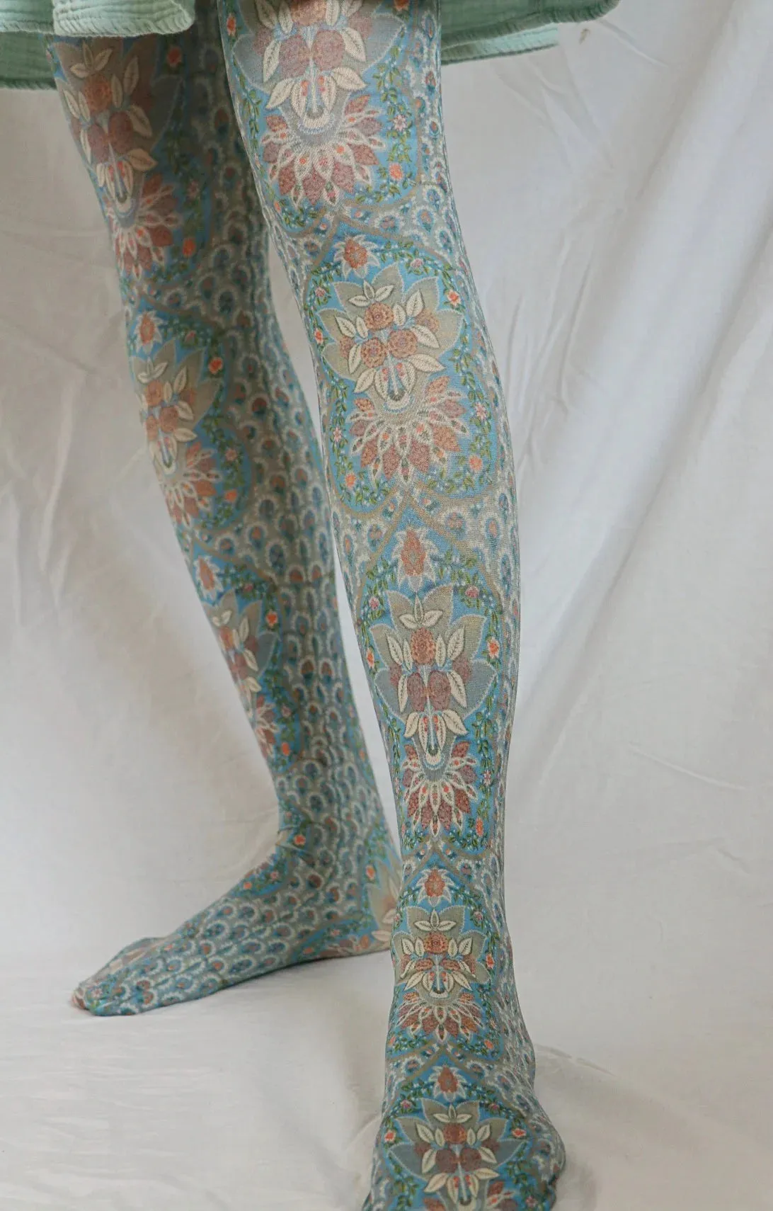 Silk Panel Printed Art Tights