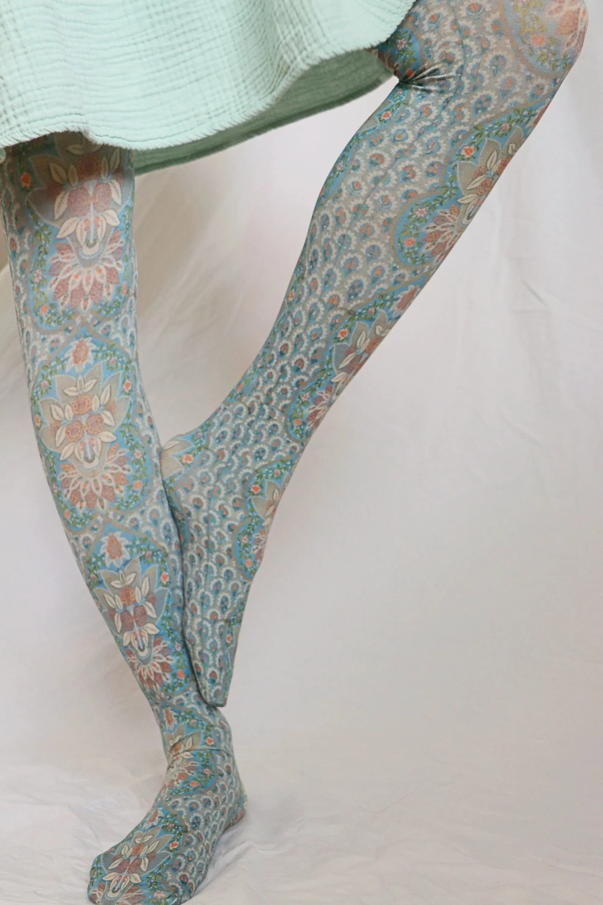 Silk Panel Printed Art Tights