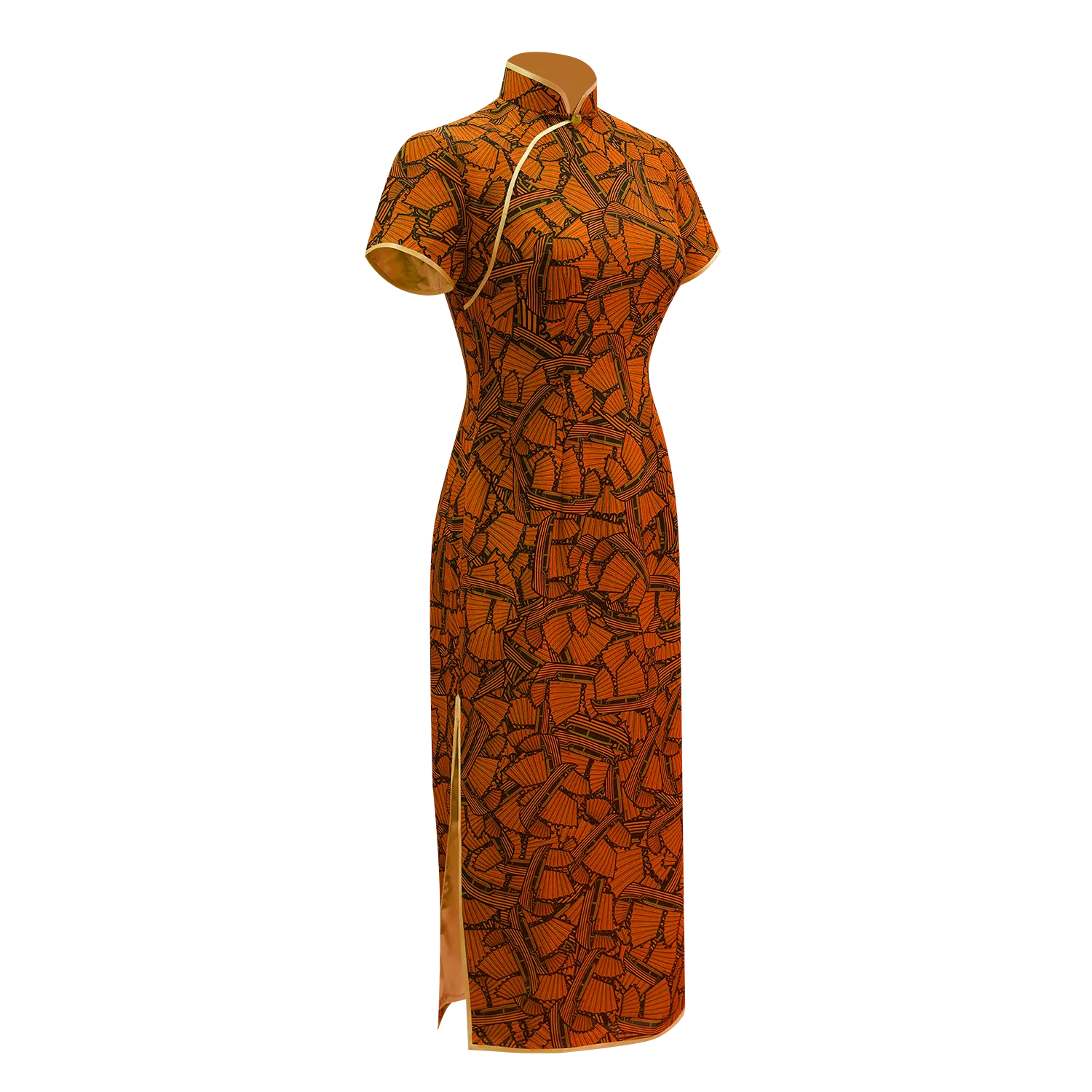 SPARKLE BY KAREN CHAN x  HK Heritage Museum【JUNK PARTY】100% Silk Cheongsam (Cap Sleeve)