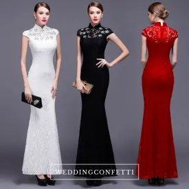 The Hensla Cheongsam Mandarin Collar Red/White/Black Gown