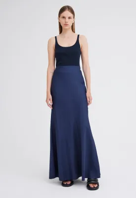 Wick Silk Maxi Skirt - Skipper Blue