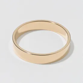 Yellow Gold Flat Wedding Band - Polished 4mm